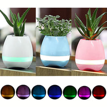 Load image into Gallery viewer, Music Flowerpot Touch Plant Piano Music Playing Flowerpot Smart Multi-color LED Light Round Plant Pots Bluetooth Wireless Speaker (without Plants) White  blue  Pink

