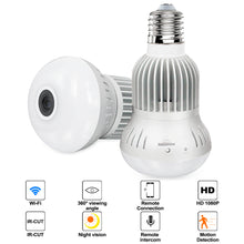 Load image into Gallery viewer, Panoramic Full HD 1080P Hidden spy Camera WIFI IP Light Bulb Camera Motion Detection CCTV
