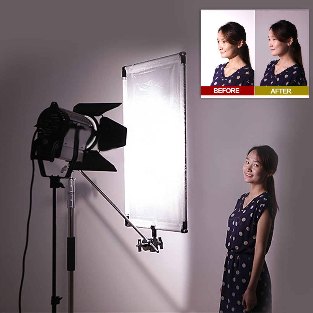 Nicam 35inchx47inch/ 90x120 CM 5-in-1Photo Studio Reversible Gold/Silver & Black/White and Translucent Fabric Panel Light Reflector with Mounting Bracket and Carrying Bag