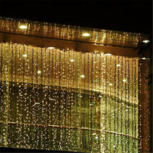 Load image into Gallery viewer, Curtain Icicle Lights, AGPtEK 3M X 3M 8 Modes Warm White Fairy String Lights for Christmas Wedding Home Garden Outdoor Window (300 LED)
