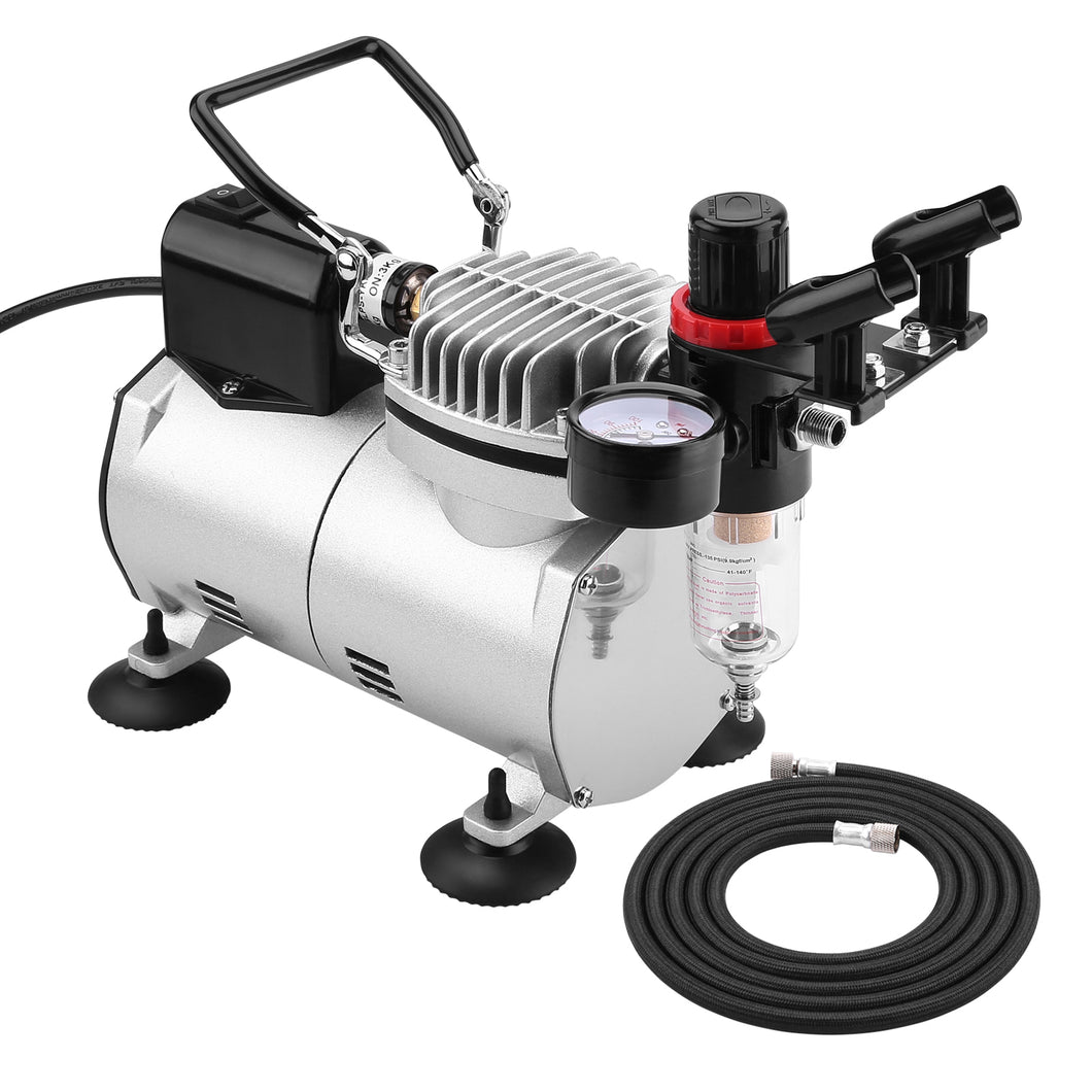 Airbrush Compressor Kit with 6FT Air Hose and Airbrush Holder