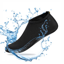 Load image into Gallery viewer, Odoland Men Women Water Skin Shoes, Quick-dry &amp; Anti-slip, Lightweight Flexible Barefoot Aqua Socks for Yoga Surf Pool Beach Swim Water Sports (Black)
