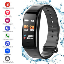 Load image into Gallery viewer, Waterproof Purple Smart Wristband Bracelet Fitness Tracker Health Monitor Heart Rate
