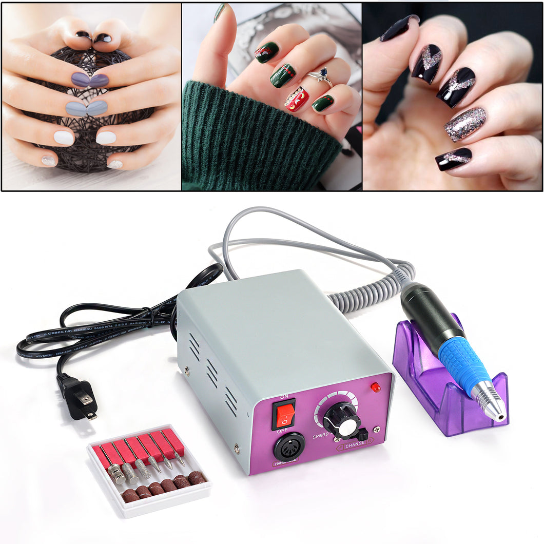 Complete Electric Nail Drill Kit Set Art File Bit Acrylic Manicure Pedicure Band