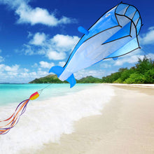 Load image into Gallery viewer, 3D Kite Huge Frameless Soft Parafoil Giant Dolphin Blue
