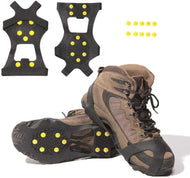 Non-Slip Over Shoe, Climbing Snow Ice Cleats Grips Anti-Slip Studded Ice Traction Shoe Covers Spike Crampons Cleats Size XL