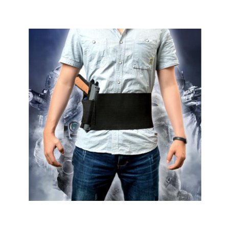 Tactical Elastic Belly Band Waist Pistol Gun Holster & 2 Magzine Pouches (Fits waist sizes from 30inch to 37inch)