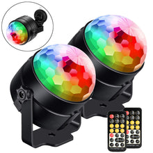 Load image into Gallery viewer, LED Disco Light, FITNATE [2-Pack] Sound Activated Party Lights with Remote Control Dj Lighting, Strobe Lamp 7 Modes Stage Par Light With Night Light  for Home Room, Dance Parties ,Bar, Wedding &amp;Show Club
