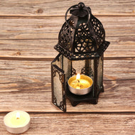 4PCS Metal Candle Holder Set Vintage Hollow Hanging Lanterns Wedding Party Decor