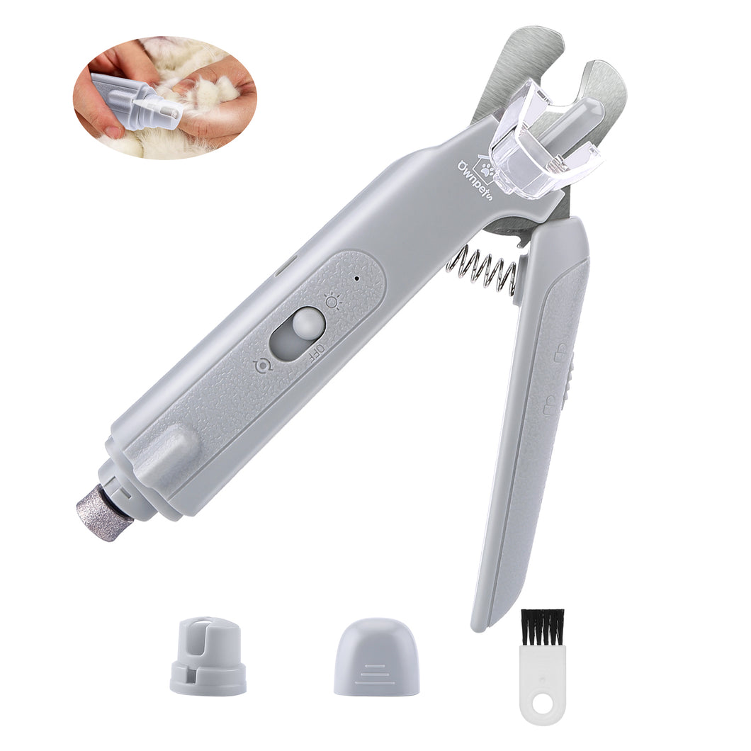 Dog Cat Nail Clipper Grinder with LED Light Electric Pet Grooming Tool