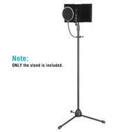 Anti-slip Tripod Condenser Microphone Stand Adjustable Height for Acoustic Isolation Shield
