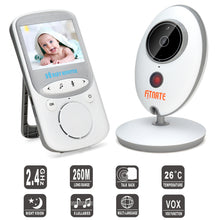 Load image into Gallery viewer, Fitnate® Wireless Video Baby Monitor with Digital Camera, Night Vision Temperature Monitoring &amp; 2 Way Talkback System, Built-in Remote Lullabies, More Strong Signal, Larger Monitor

