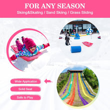 Load image into Gallery viewer, Winter durable Plastic snow Sled in boat shape Snow Sledge for child and adult Outdoor Pulling Snow board Snow Seats 65*36*10.8CM/25.6*14.2*4.3 inch pink color
