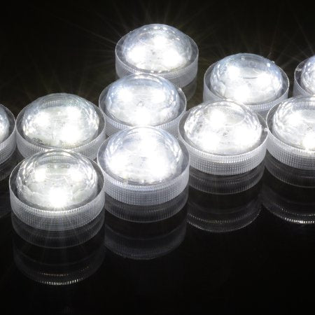 AGPtek 10PCS LED Flameless Submersible Waterproof Round Candle Flower Shape Lights for Bath Outdoor Garden Bar Disco