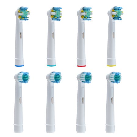 8PCS AGPtek Replacement Electric Toothbrush Heads with Regular Brush Heads and Soft Round Heads for Oral B