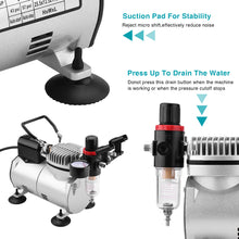 Load image into Gallery viewer, Airbrush Compressor Kit with 6FT Air Hose and Airbrush Holder
