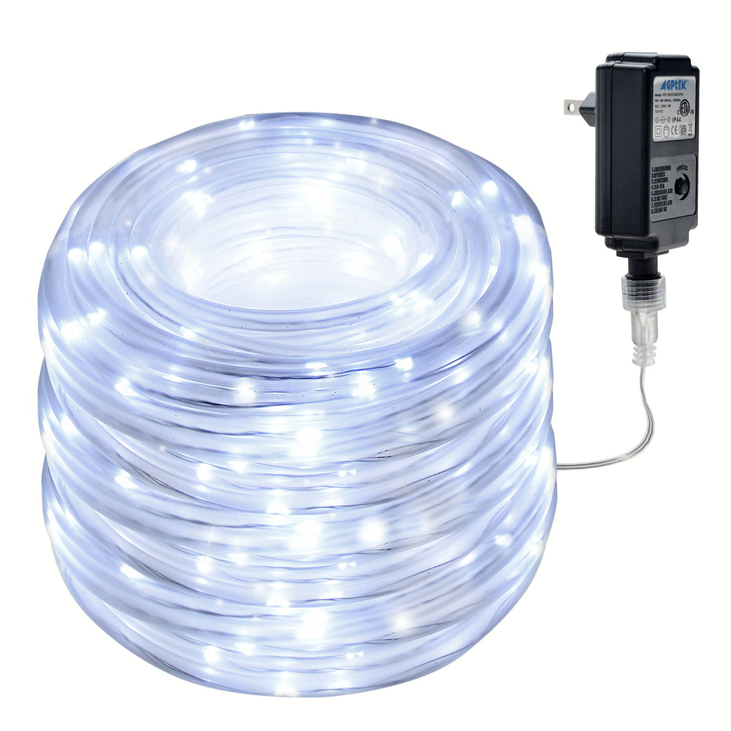 Rope Lights 23m/75.5FT 200LED，8 modes with memory function Copper Wire String rope Lights for indoor/outdoor decorations Christmas Garden, Patio, Party, Waterproof UL Safety standard. White color