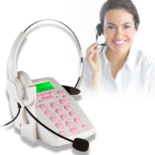 Load image into Gallery viewer, AGPtek Call Center Dialpad Headset Telephone with Tone Dial Key Pad White
