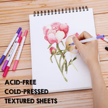 Load image into Gallery viewer, AGPtEk Watercolor Paper Pad 2 Packs 9 * 12 inches 70 Sheets Acid Free Great for Watercolor Painting and Wet Media
