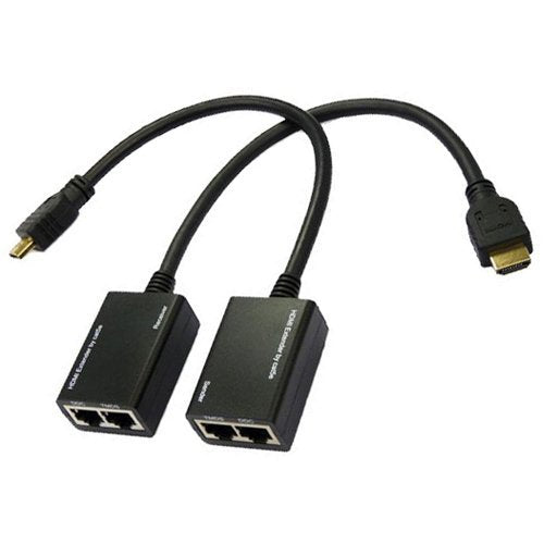 HDMI Extension Cable over Cat5e Cat6 - Up To 100 Feet (Cat5e or Cat6 Cables NOT Included)