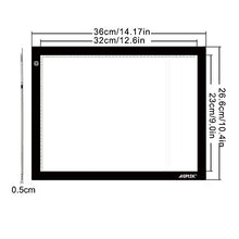 Load image into Gallery viewer, AGPtek 17&quot;(A4 Size) Tracing Light Box LED Artcraft Tracing Light Pad Light Box Stepless brightness control with memory function For Artists, Drawing, Sketching, Animation - White
