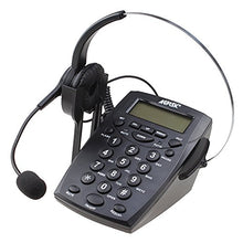 Load image into Gallery viewer, AGPtek® Handsfree Call Center Dialpad Corded Telephone #HA0021 with  Monaural Headset Headphones Tone Dial Key Pad &amp; REDIAL- 1 Year Warranty
