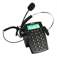 AGPtek® Handsfree Call Center Dialpad Corded Telephone #HA0021 with  Monaural Headset Headphones Tone Dial Key Pad & REDIAL- 1 Year Warranty