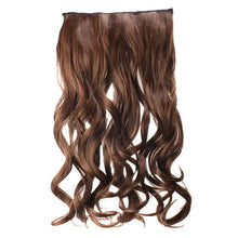 Load image into Gallery viewer, AGPtek 24inch Full head clip in Synthetic hair extensions human made hair-light brown (Light brown)
