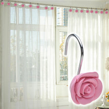 Load image into Gallery viewer, AGPtek® 12 PCS Fashion Decorative Home Rose Shower Curtain Hooks For Interior decoration, Soldering Iron, Pink
