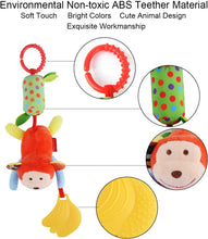 Load image into Gallery viewer, Livinganic  Toys for 0 3 6 9 to 12 Months, Soft Hanging Crinkle Squeaky Sensory Learning Toy Infant Newborn Stroller Car Seat Crib Travel Activity Plush Animal Wind Chime with Teether for Boys Girls
