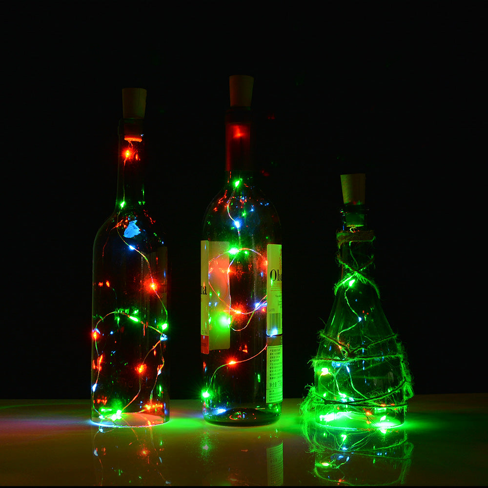3pcs Wine Bottle Cork Lights Copper Led Light Strips Rope Lamp Kit DIY Colorful