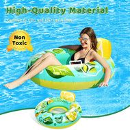 Inflatable Lounger Pool Float with a Rubber Handle and a Drink Holder, Soft, Durable and Portable Inflatable Pool Float Chair with Mesh Fabric for Adults and Kid