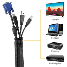 Load image into Gallery viewer, 6 Packs Cable Sleeve Wrap Cover Organization Management Zipper TV Computer Home Electronics
