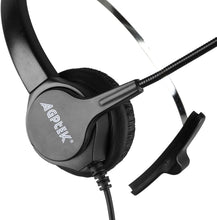 Load image into Gallery viewer, AGPtEK Call Center Hands-Free Noise Cancelling Corded Monaural Headset with Mic Mircrophone

