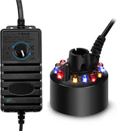 FITNATE Mist Maker Fogger ,12 LED Color Changing Fog Atomizer Air Humidifier, With Adjustable Fog Controller, For Water Fountain, Pond ,Fish Tank, Rockery, Halloween and Other Holidays