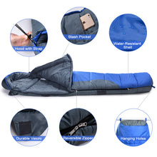 Load image into Gallery viewer, Ultra Warm Cold Weather 23F Mummy Sleeping Bag ¨C Windproof, Waterproof, Super Comfortable Bag with Compression Sack for Camping, Traveling, Survival and Outdoor Activities
