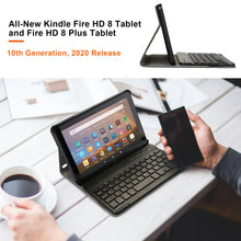Load image into Gallery viewer, Keyboard Case, AGPtEK Kindle Fire Keyboard Case with Wireless Keyboard Cover Shell and Auto Wake/Sleep Function, Fits All-New Kindle Fire HD 8 Tablet and Fire HD 8 Plus Tablet (10th Generation, 2020 Release)
