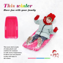 Load image into Gallery viewer, Winter durable Plastic snow Sled in boat shape Snow Sledge for child and adult Outdoor Pulling Snow board Snow Seats 65*36*10.8CM/25.6*14.2*4.3 inch pink color

