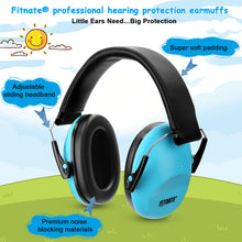 Load image into Gallery viewer, Baby Ear Muffs, FITNATE Safety Infant Ear Protection, NRR26, SNR29 Professional Noise Reduction Adjustable Head Band Ear Defenders for Babies, Toddles and Kids ( Blue )
