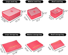 Load image into Gallery viewer, FITNATE 6 Packs Compression Packing Cubes for Travel, Tough and Durable, (watermelon red)
