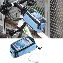 Load image into Gallery viewer, IMAGE Sky-Blue Cycling Bike Bicycle Frame Pannier Front Tube Top Tube Bag for 4.8 inch Cell Phone (Sumsung S3/iPhone 5C 5S 6/HTC Nokia Sony LG and ect)
