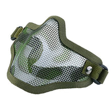 Load image into Gallery viewer, AGPtek Tactical Strike Metal Mesh Protective Mask Military Style Lower Half Face Mask Camouflage
