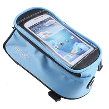 Load image into Gallery viewer, IMAGE Sky-Blue Cycling Bike Bicycle Frame Pannier Front Tube Top Tube Bag for 4.8 inch Cell Phone (Sumsung S3/iPhone 5C 5S 6/HTC Nokia Sony LG and ect)
