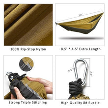 Load image into Gallery viewer, ODOLAND Lightweight Portable Nylon Camping Hammock for Backpacking Travel Hammock Straps &amp; Steel Carabiners Included
