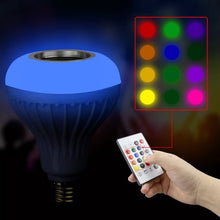 Load image into Gallery viewer, AGPtek 1 PCS 12W E27 LED RGB Bulb Light Music Playing Lamp with Wireless Bluetooth Speaker
