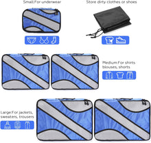 Load image into Gallery viewer, FITNATE Compression Packing Cubes Set 6Pcs, Lightweight, Durable and Breathable, Extensible Storage Mesh Bags (Blue)

