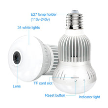 Load image into Gallery viewer, Panoramic Full HD 1080P Hidden spy Camera WIFI IP Light Bulb Camera Motion Detection CCTV
