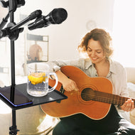 7.9*8.6in Microphone Stand Tray Clamp-on Rack Shelf Holder for Music Sheet