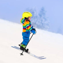Load image into Gallery viewer, Kids Beginner Ski Boards &amp; Poles, ODOLAND Low-Resistant Ski Boards for Age 4 and Under, Snowflake
