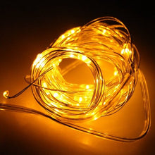 Load image into Gallery viewer, AGPtek Durable 50 individual LED String Lights Waterproof Ultra Thin Copper Wire Starry Light 5M/16.5FT Yellow Color
